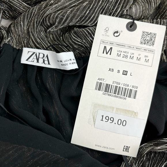 ZARA Limited Edition Maxi Dress With Metallic Silver Thread Size M - Picture 7 of 12